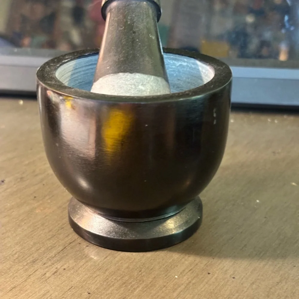 Black Mortar and Pestle with Pentagram